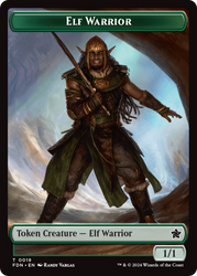 Elf Warrior // Rat (0030) Double-Sided Token [Foundations Tokens] Magic: The Gathering