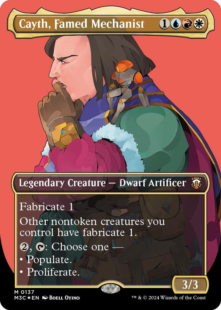 Cayth, Famed Mechanist (Borderless) (Ripple Foil) [Modern Horizons 3 Commander] Magic: The Gathering