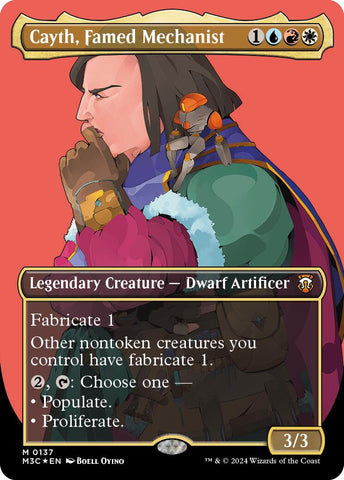 Cayth, Famed Mechanist (Borderless) (Ripple Foil) [Modern Horizons 3 Commander] Magic: The Gathering
