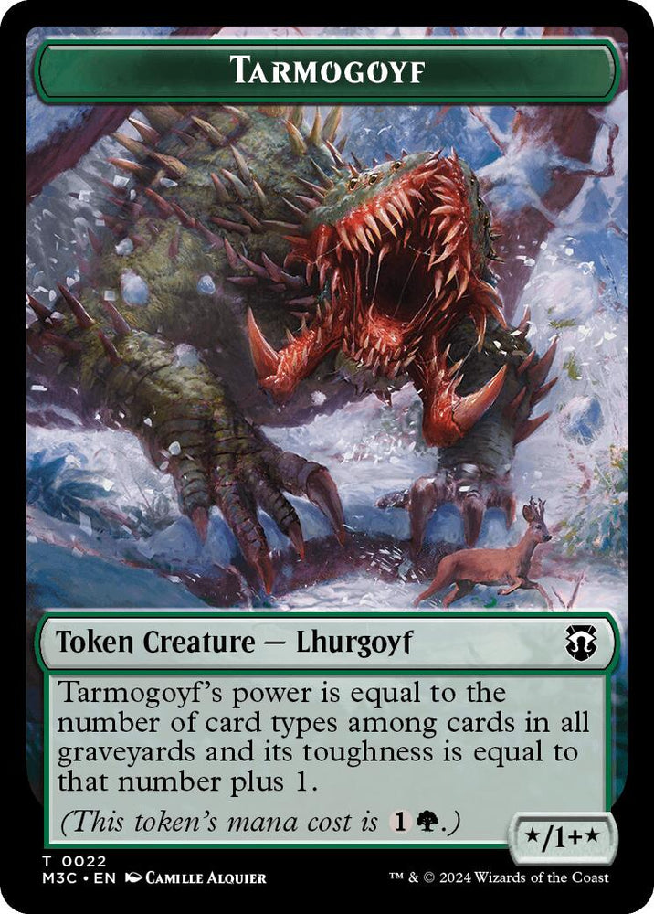 Tarmogoyf // Saproling Double-Sided Token [Modern Horizons 3 Commander Tokens] Magic: The Gathering