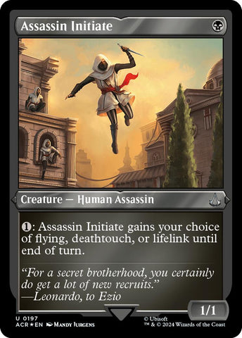 Assassin Initiate (Foil Etched) [Assassin's Creed] Magic: The Gathering