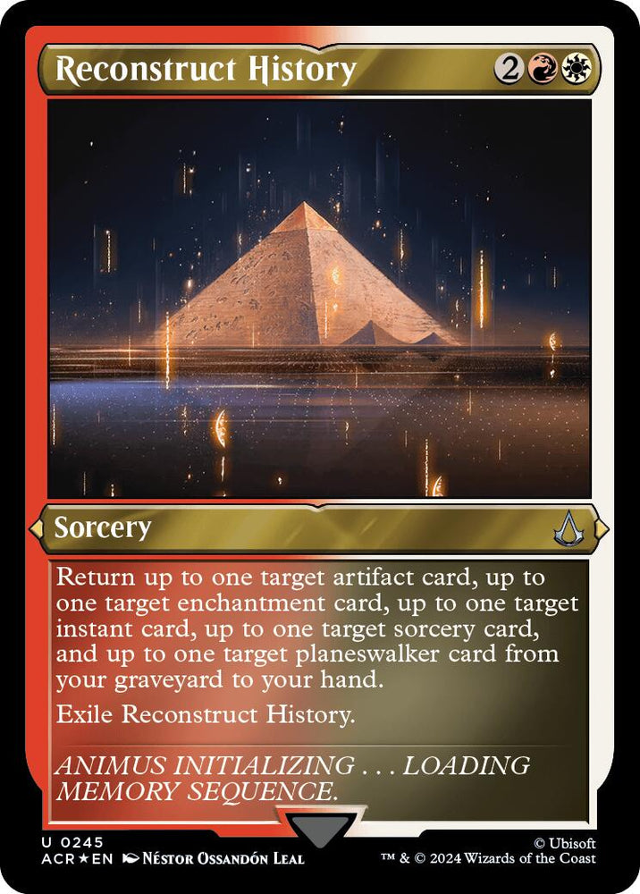 Reconstruct History (Foil Etched) [Assassin's Creed] Magic: The Gathering
