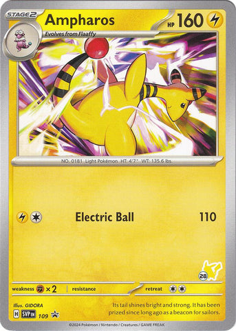 Ampharos (109) (Pikachu Stamp #28) [Battle Academy 2024] Pokémon
