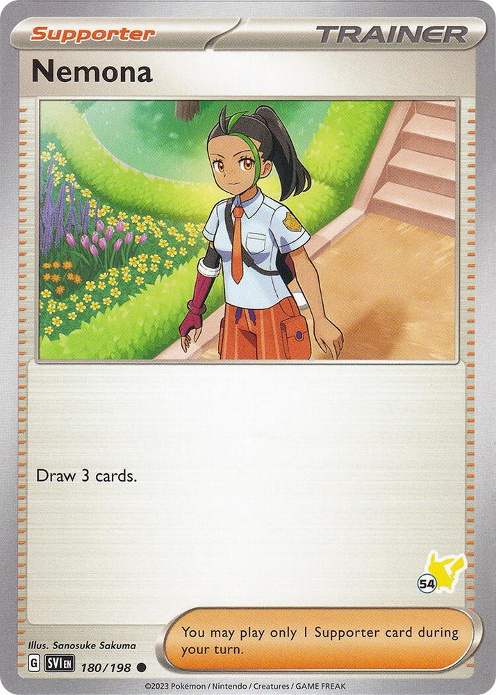 Nemona (180/198) (Pikachu Stamp #54) [Battle Academy 2024] Pokémon