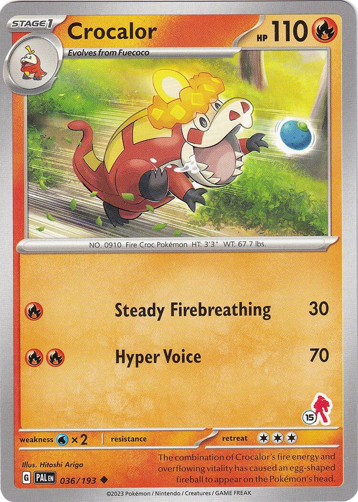 Crocalor (036/193) (Armarouge Stamp #15) [Battle Academy 2024] Pokémon