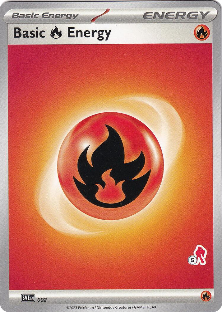 Basic Fire Energy (002) (Armarouge Stamp #5) [Battle Academy 2024] Pokémon