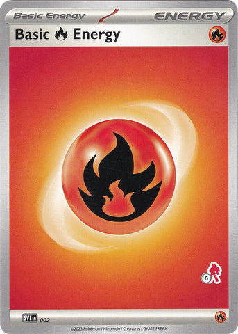 Basic Fire Energy (002) (Armarouge Stamp #6) [Battle Academy 2024] Pokémon