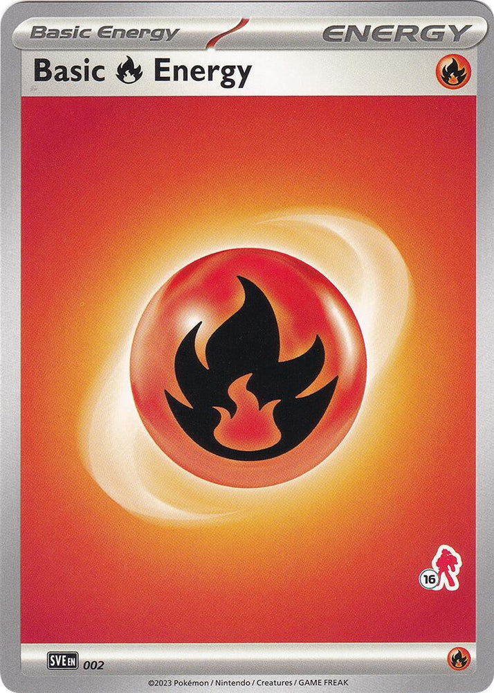 Basic Fire Energy (002) (Armarouge Stamp #16) [Battle Academy 2024] Pokémon