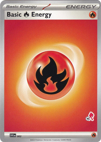 Basic Fire Energy (002) (Armarouge Stamp #16) [Battle Academy 2024] Pokémon