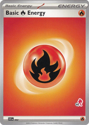 Basic Fire Energy (002) (Armarouge Stamp #20) [Battle Academy 2024] Pokémon