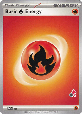 Basic Fire Energy (002) (Armarouge Stamp #26) [Battle Academy 2024] Pokémon
