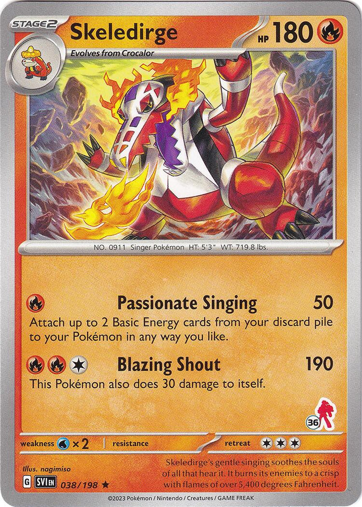 Skeledirge (038/198) (Armarouge Stamp #36) [Battle Academy 2024] Pokémon