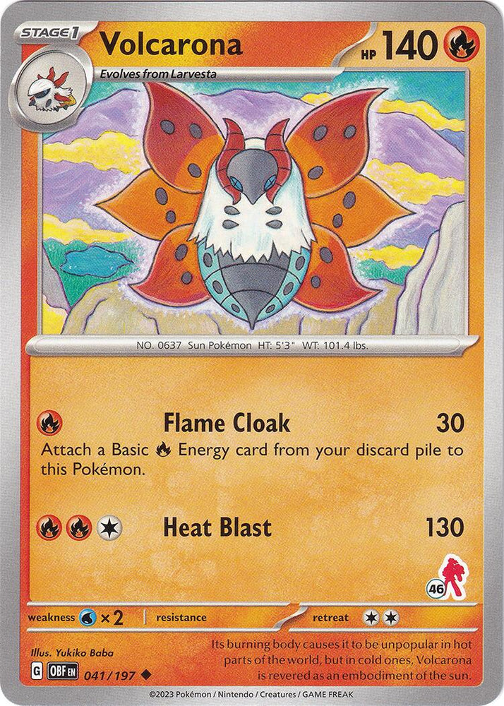 Volcarona (041/197) (Armarouge Stamp #46) [Battle Academy 2024] Pokémon