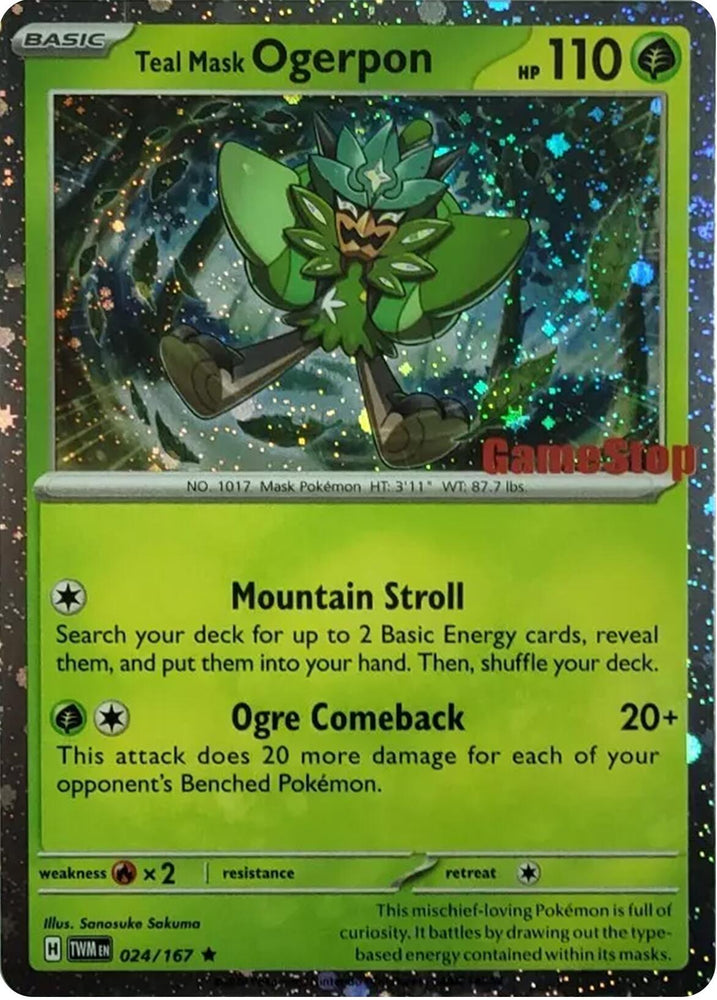 Teal Mask Ogerpon (024/167) (Cosmos Holo) (GameStop Exclusive) [Scarlet & Violet: Twilight Masquerade] Pokémon