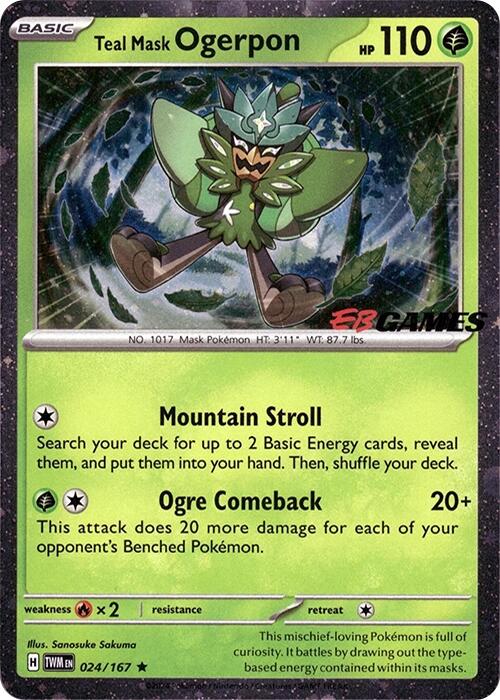 Teal Mask Ogerpon (024/167) (Cosmos Holo) (EB Games Exclusive) [Scarlet & Violet: Twilight Masquerade] Pokémon