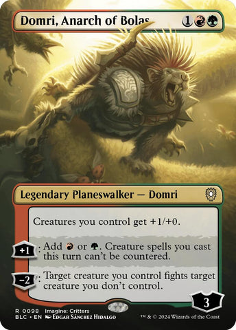 Domri, Anarch of Bolas (Borderless) [Bloomburrow Commander] Magic: The Gathering
