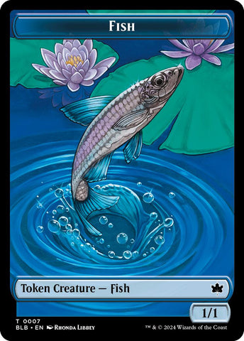 Bird (011) // Fish Double-Sided Token [Bloomburrow Commander Tokens] Magic: The Gathering