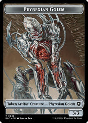 Phyrexian Golem // Faerie Double-Sided Token [Bloomburrow Commander Tokens] Magic: The Gathering