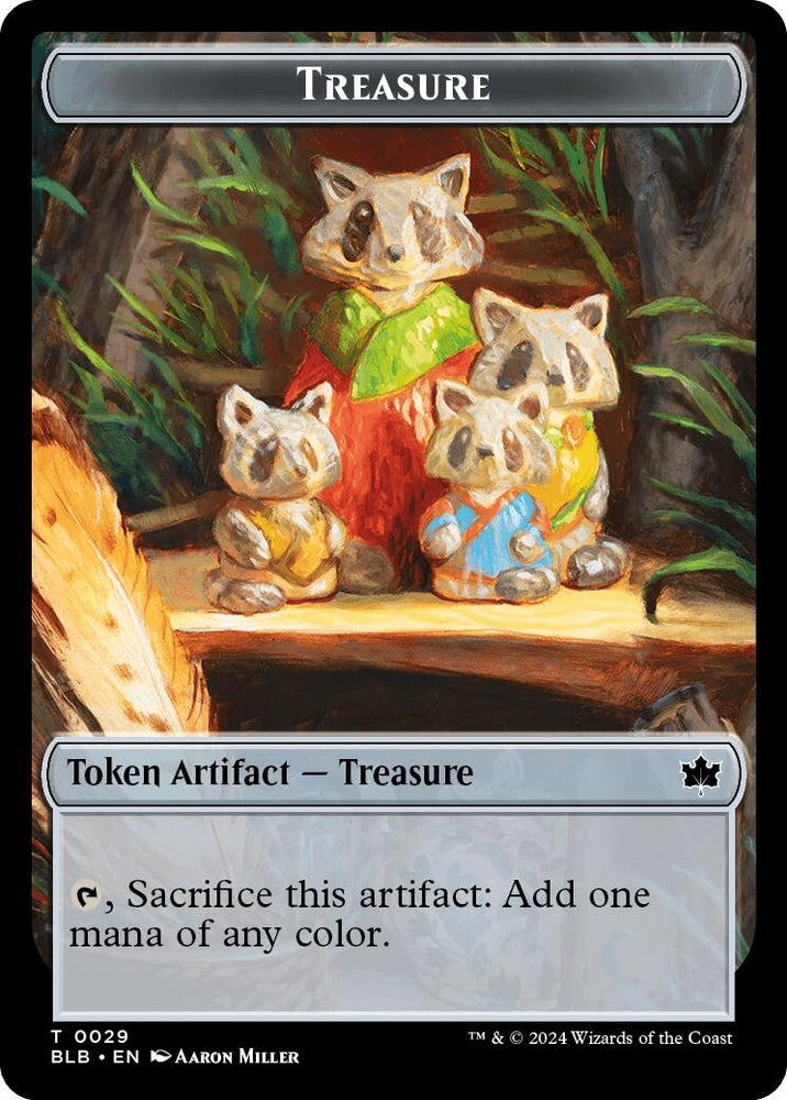 Saproling // Treasure Double-Sided Token [Bloomburrow Commander Tokens] Magic: The Gathering