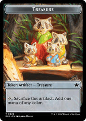 Saproling // Treasure Double-Sided Token [Bloomburrow Commander Tokens] Magic: The Gathering