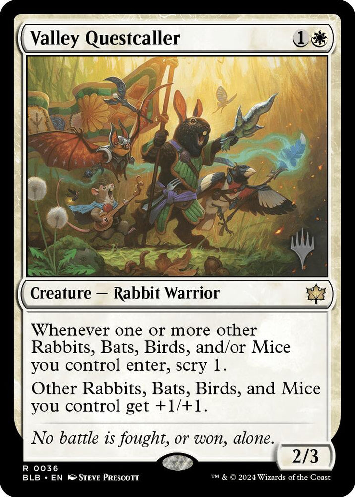 Valley Questcaller (Promo Pack) [Bloomburrow Promos] Magic: The Gathering