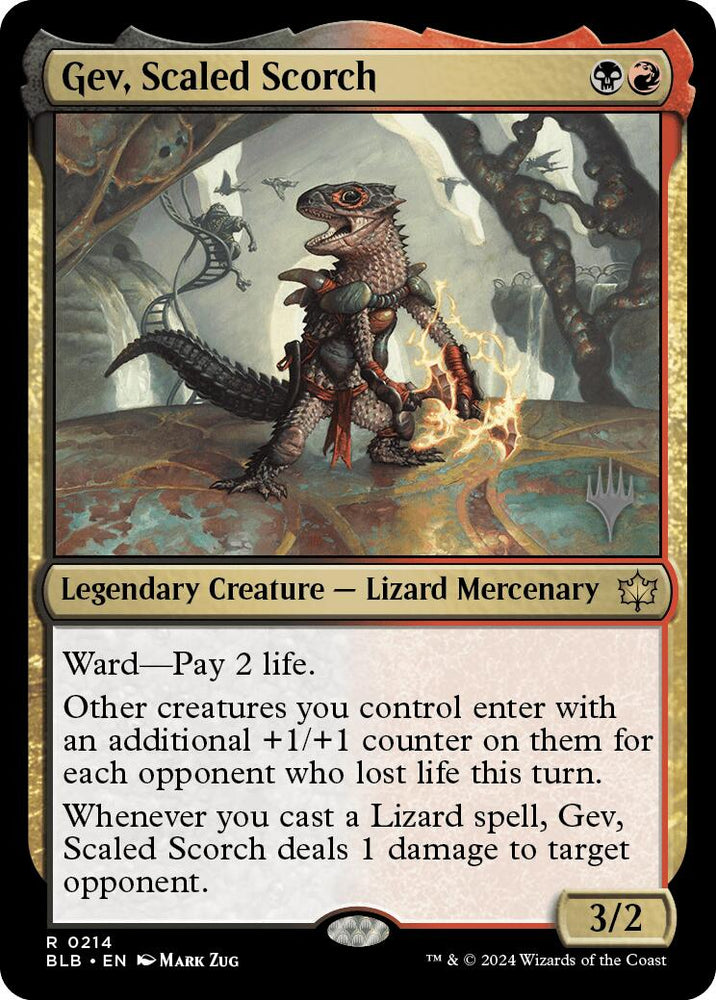 Gev, Scaled Scorch (Promo Pack) [Bloomburrow Promos] Magic: The Gathering