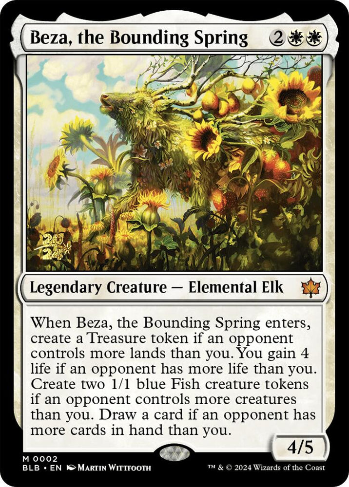 Beza, the Bounding Spring [Bloomburrow Prerelease Promos] Magic: The Gathering
