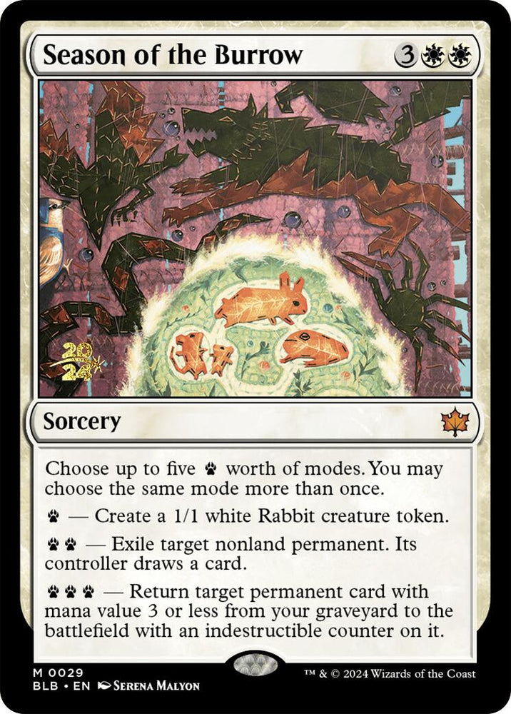 Season of the Burrow [Bloomburrow Prerelease Promos] Magic: The Gathering