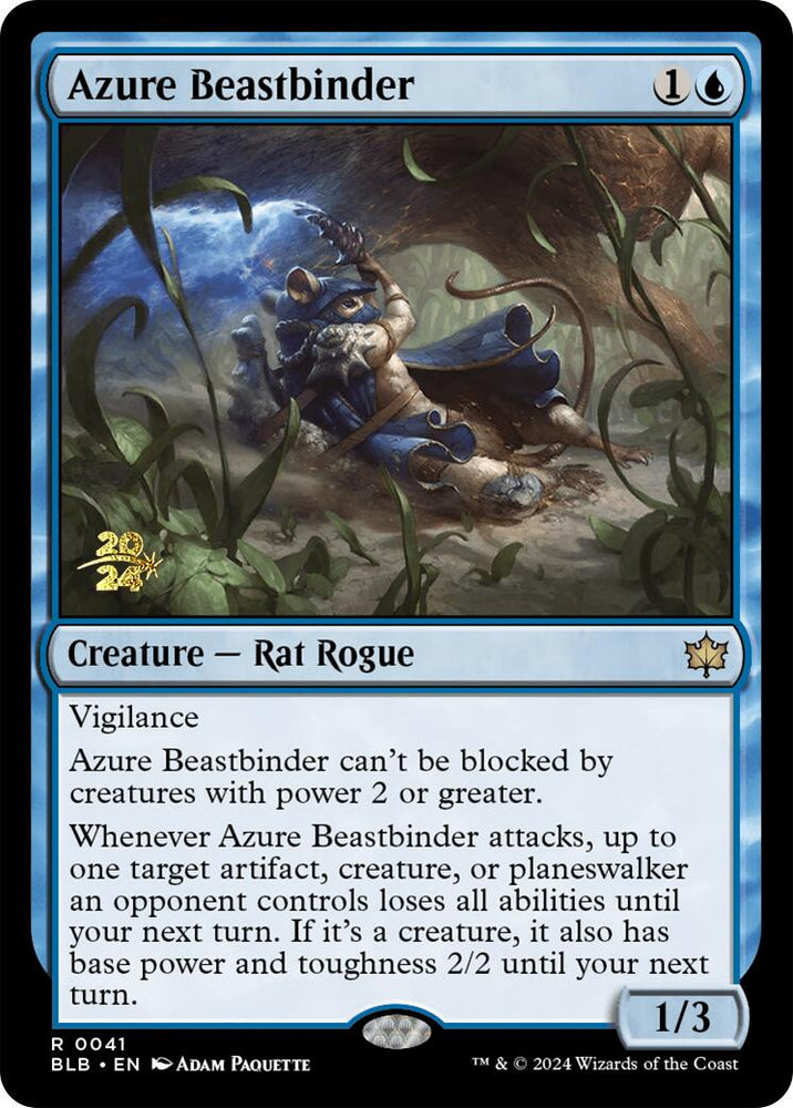 Azure Beastbinder [Bloomburrow Prerelease Promos] Magic: The Gathering