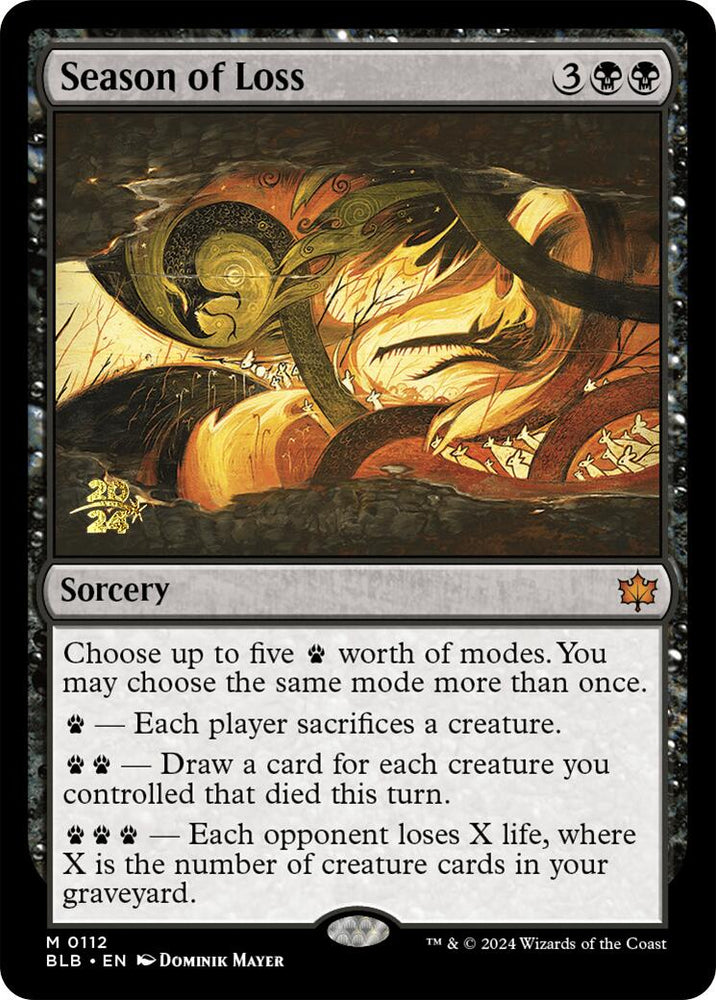 Season of Loss [Bloomburrow Prerelease Promos] Magic: The Gathering