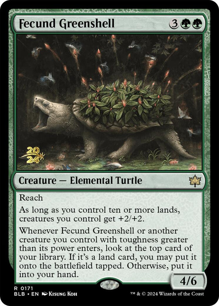Fecund Greenshell [Bloomburrow Prerelease Promos] Magic: The Gathering