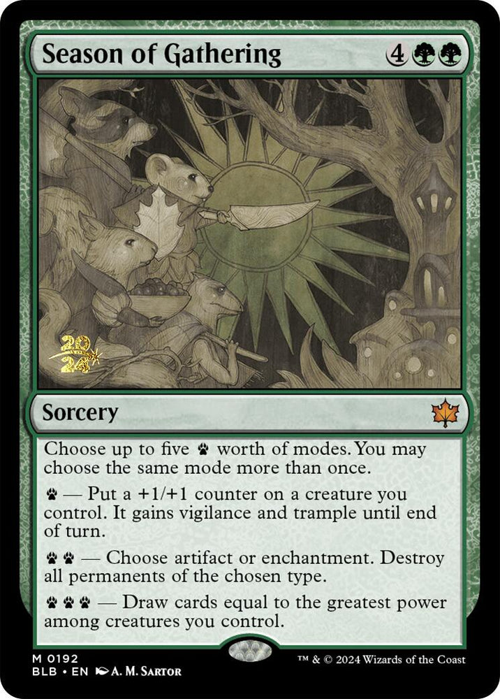 Season of Gathering [Bloomburrow Prerelease Promos] Magic: The Gathering