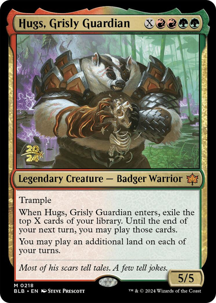 Hugs, Grisly Guardian [Bloomburrow Prerelease Promos] Magic: The Gathering