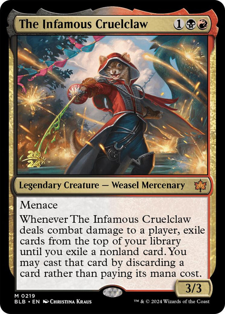 The Infamous Cruelclaw [Bloomburrow Prerelease Promos] Magic: The Gathering