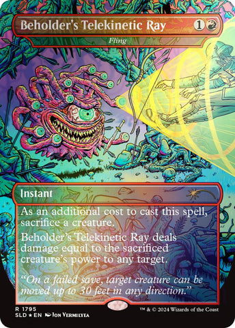 Beholder's Telekinetic Ray - Fling (Rainbow Foil) [Secret Lair Drop Series] Magic: The Gathering