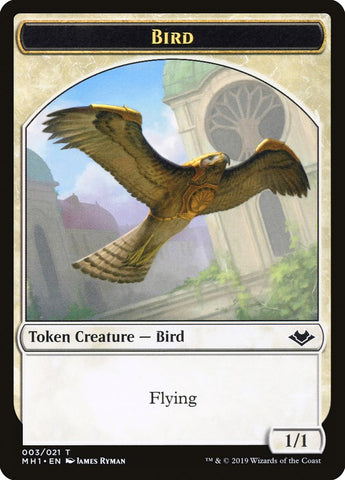 Bird (003) // Serra the Benevolent Emblem Double-Sided Token [Modern Horizons Tokens] Magic: The Gathering