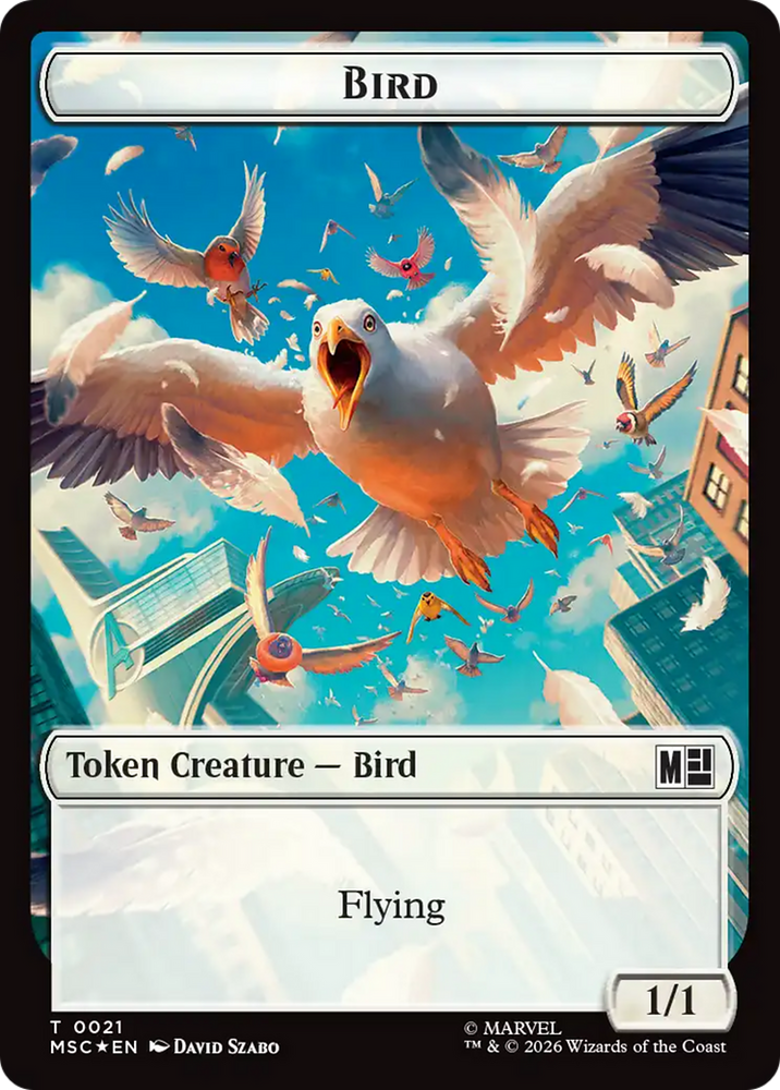 Treasure (027) // Bird (021) Double-Sided Token (Surge Foil) [Marvel Super Heroes Commander Tokens] Magic: The Gathering