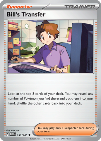 Bill's Transfer (156/165) [Scarlet & Violet 151] Pokémon