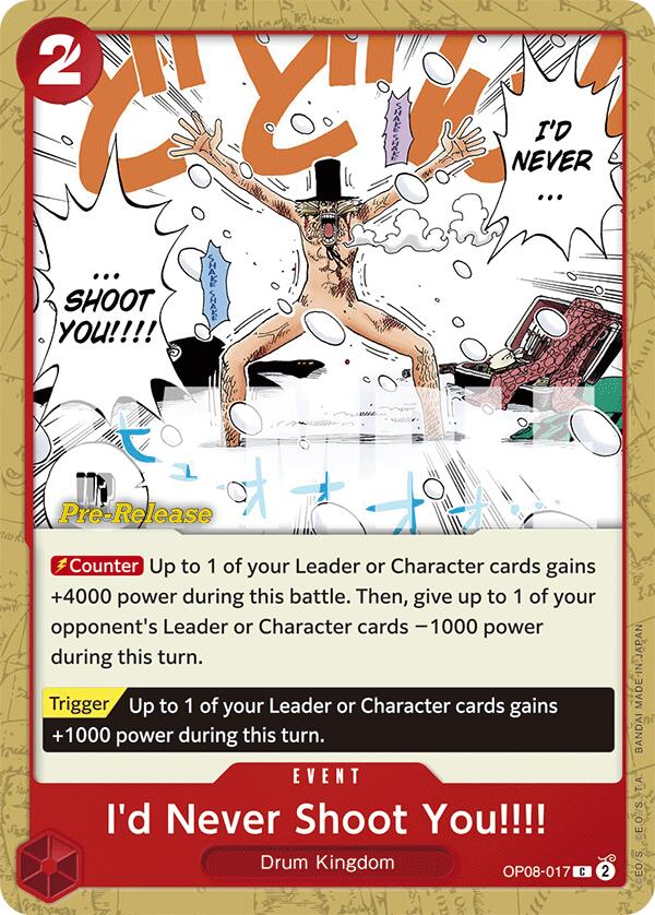 I'd Never Shoot You!!!! [Two Legends Pre-Release Cards] Bandai
