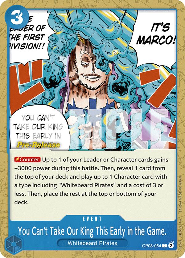 You Can't Take Our King This Early in the Game. [Two Legends Pre-Release Cards] Bandai