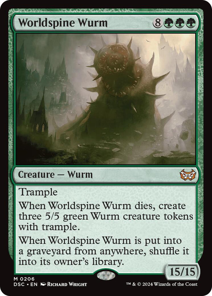 Worldspine Wurm [Duskmourn: House of Horror Commander] Magic: The Gathering