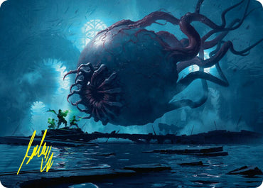 Abhorrent Oculus Art Card (Gold-Stamped Signature) [Duskmourn: House of Horror Art Series] Magic: The Gathering