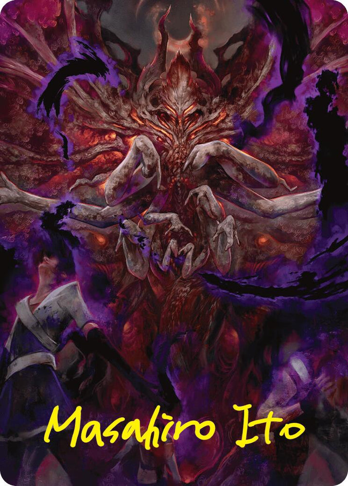 Damnation Art Card (Gold-Stamped Signature) [Duskmourn: House of Horror Art Series] Magic: The Gathering