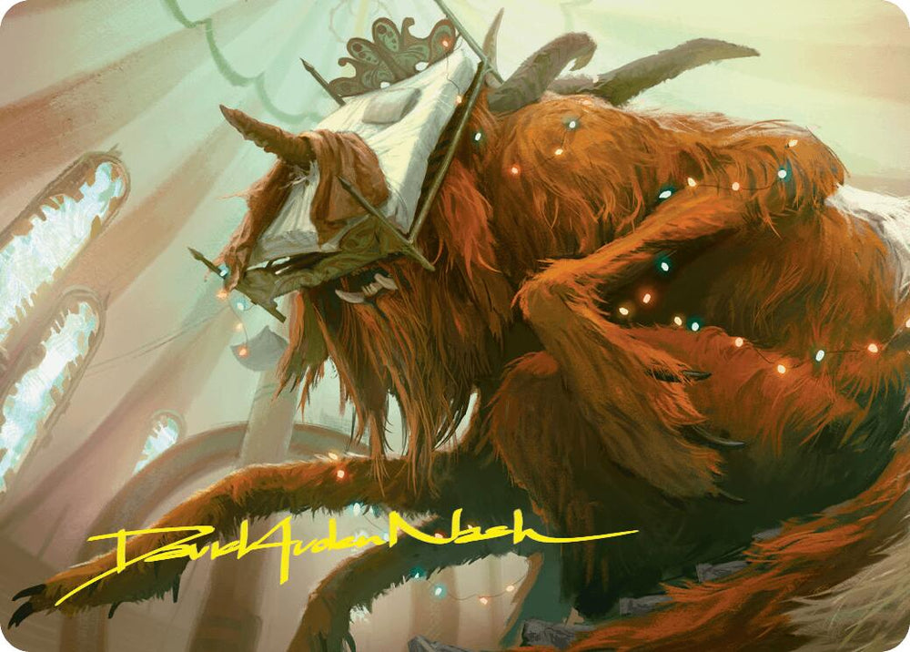 Bedhead Beastie Art Card (Gold-Stamped Signature) [Duskmourn: House of Horror Art Series] Magic: The Gathering
