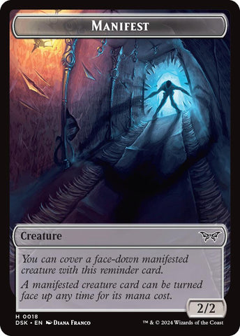 Beast // Manifest Double-Sided Token [Duskmourn: House of Horror Tokens] Magic: The Gathering