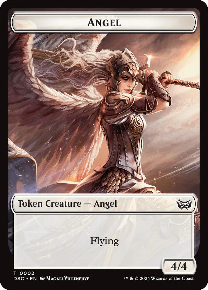 Angel // Glimmer Double-Sided Token [Duskmourn: House of Horror Commander Tokens] Magic: The Gathering