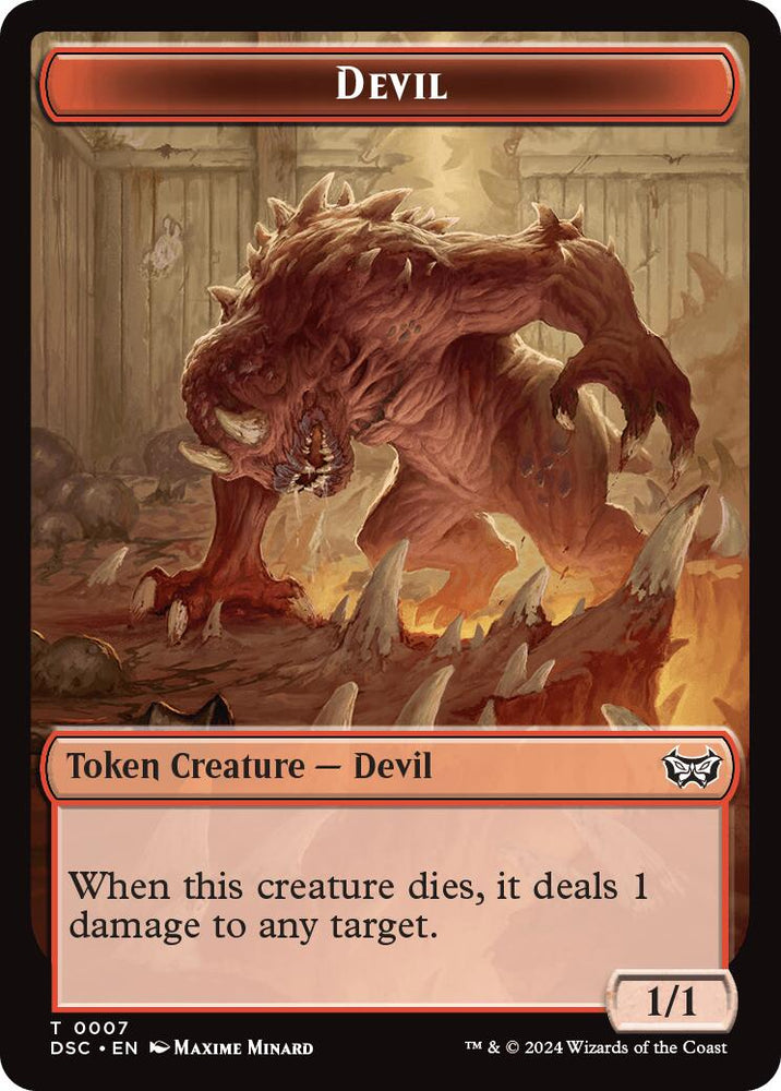 Devil // Scarecrow Double-Sided Token [Duskmourn: House of Horror Commander Tokens] Magic: The Gathering