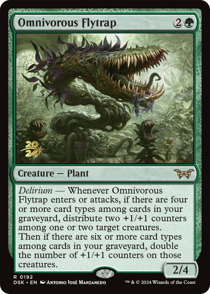 Omnivorous Flytrap [Duskmourn: House of Horror Prerelease Promos] Magic: The Gathering