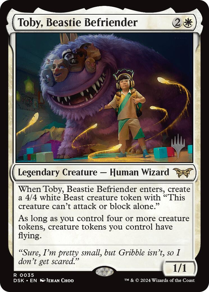 Toby, Beastie Befriender (Promo Pack) [Duskmourn: House of Horror Promos] Magic: The Gathering