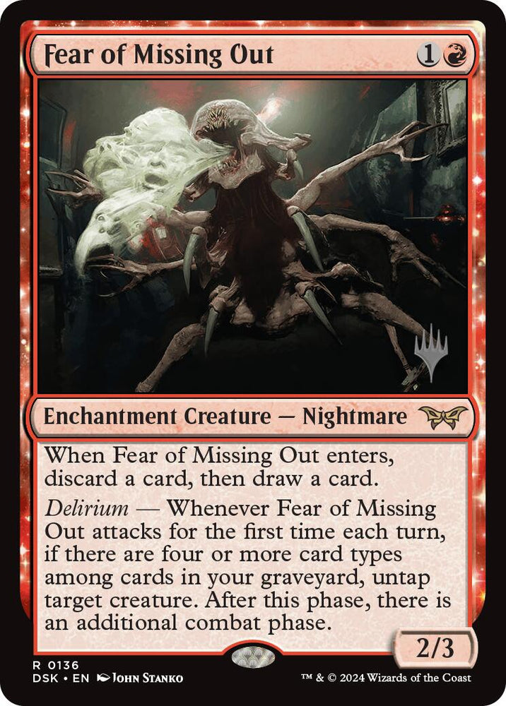 Fear of Missing Out (Promo Pack) [Duskmourn: House of Horror Promos] Magic: The Gathering